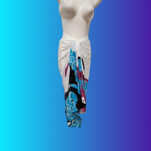 Womens Sarong Cotton Wrap Handpainted Batik Wrapskirt Beach Pareo Beachwear -NEW - Picture 3 of 7